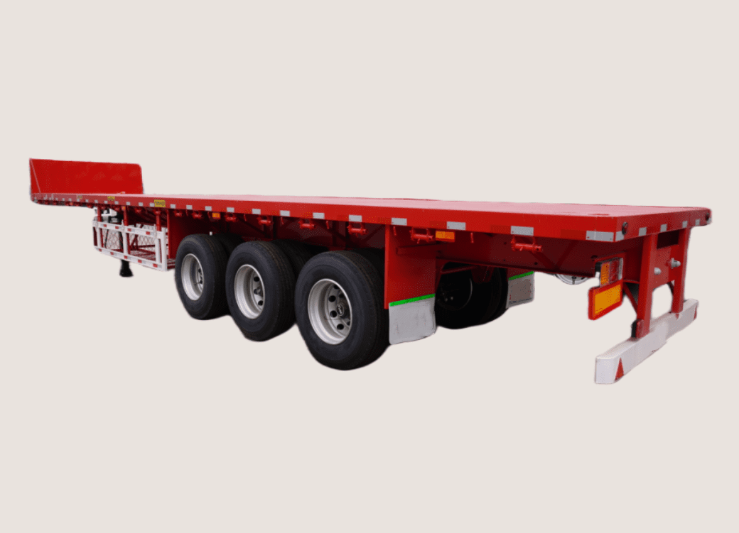 3 Axle Flat Bed Trailers 40 Ft with Front Board for Sale