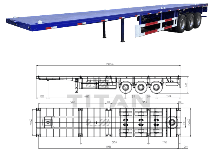 New 3 Axle 45 Ft Semi Truck Flatbed Trailers Prices for Sale in Guinea