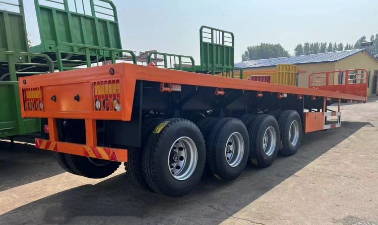 4 Axles 40/20 Ft Flatbed Semi Trailers with Boards for Sale in Congo Banana 