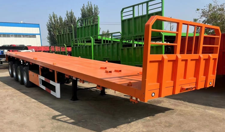 4 Axles 40/20 Ft Flatbed Semi Trailers with Boards for Sale in Congo Banana 