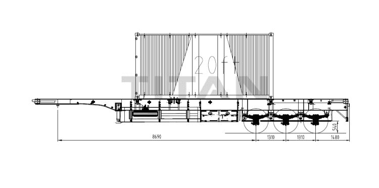 3 Axle 40ft Container Chassis Trailer Manufacturer for Sale Prices in Mozambique