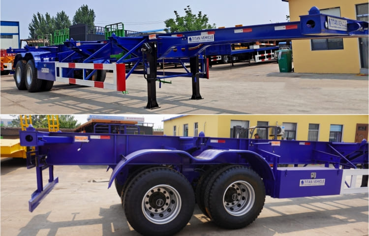 2 Axle 40 Ft Container Skeletal Semi Trailer for Sale in Senegal