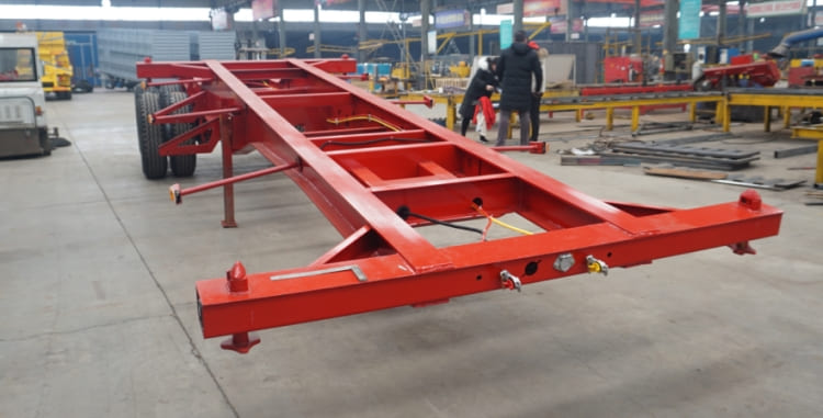 2 Axle 20ft Skeleton Semi Trailer for transport of 20' container for sale 