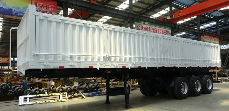 Tri Axle High Sided Drop Side Trailers |  Flatbed Trailers with Dropside Wall