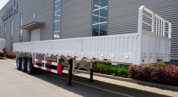 China 3 Axle Side Wall Flatbed Semi Trailer for Sale in Uganda