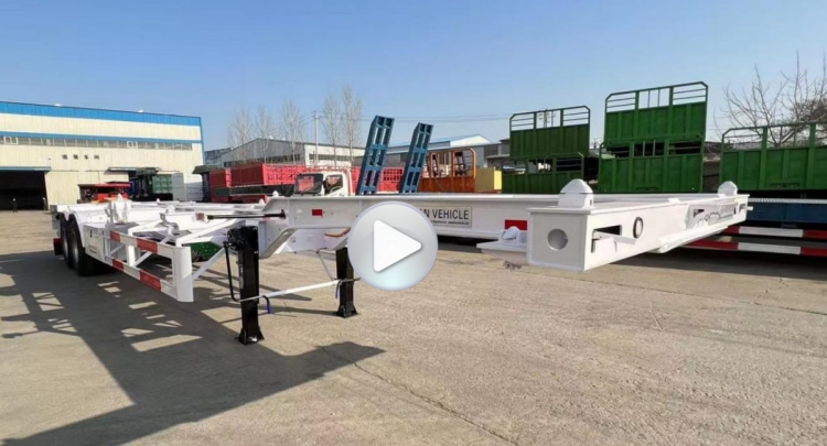 2 Axle 40ft Gooseneck Container Skeleton Trailer for Sale