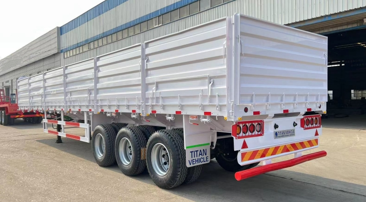 Tri Axle Dropside Trailer for Sale in Tanzania | Fence Drop Side Trailer