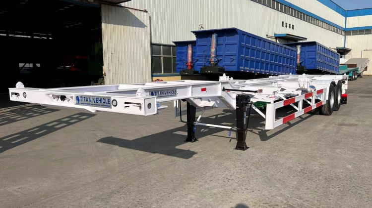 Shipping Container Transport Trailer | Gooseneck Skeletal Trailer Skeleton Semi Trailer | 40 Foot Chassis for Sale