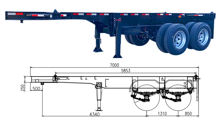 20 Ft Shipping Container Trailer for Sale in Panama