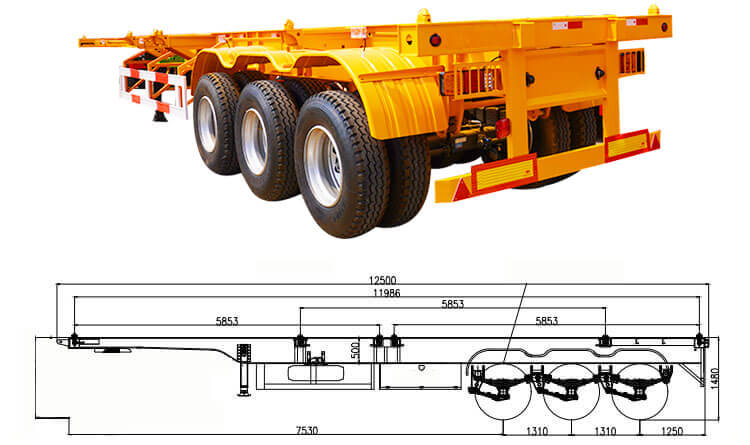 12m Tri Axle Skeletal Trailer for Sale in Tanzania