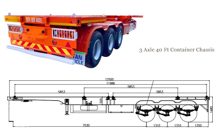 20 40 Tri Axle Chassis for Sale in Mexico