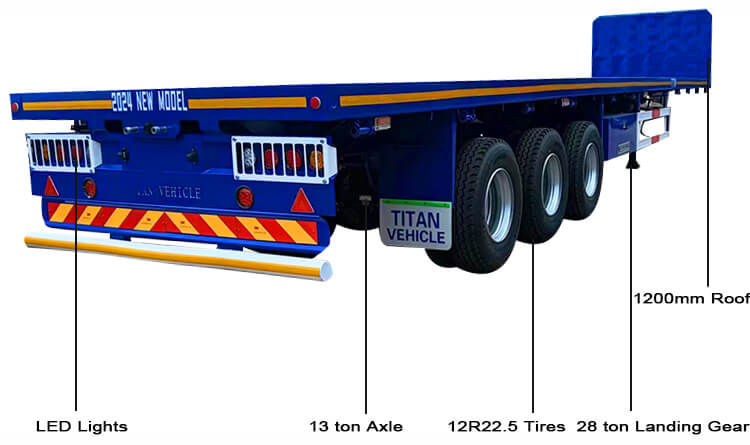 3 Axle 40 Ft Flatbed Semi Trailer for Sale in Nigeria