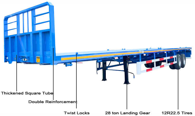 2 Axle Flatbed Truck Trailer for Sale in Zambia