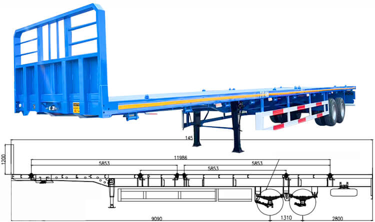 2 Axle Flatbed Truck Trailer for Sale in Zambia